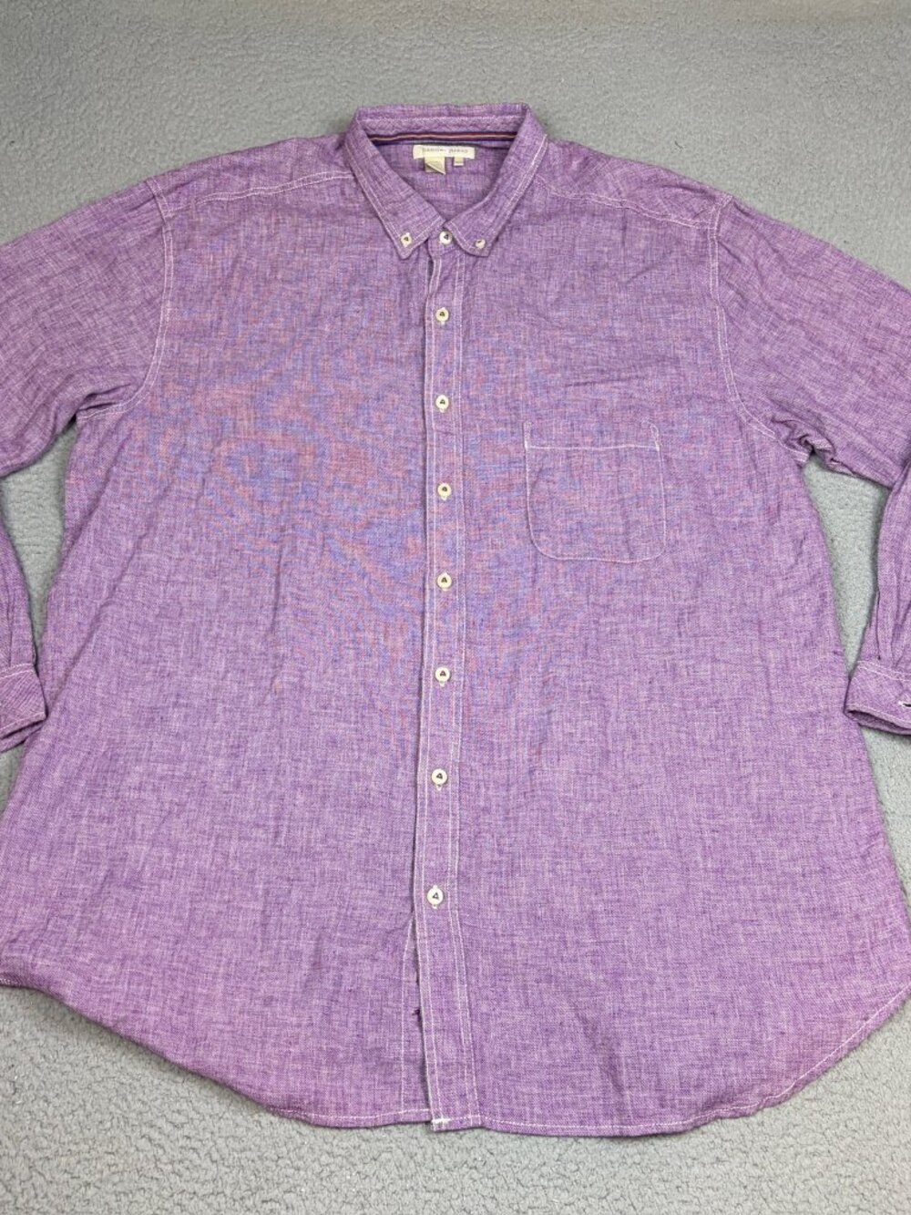 The Territory Ahead Shirt Mens Size 2XLT Tall Purple Linen Blend Relaxed
